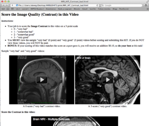 The pilot HIT we tried on Mechanical Turk. Nov 28, 2011